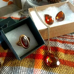 Vintage Pumpkin Spice Colored Jewelry Trio